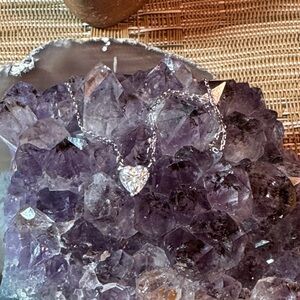 Elegant Sterling Silver Heart Necklace Mossanite